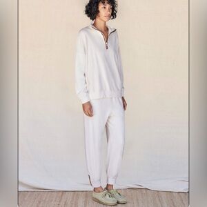 Sundry Faux Sherpa 2 Pc Sweatsuit Zip Sweatshirt and Zip Joggers SZ L 3 Cream